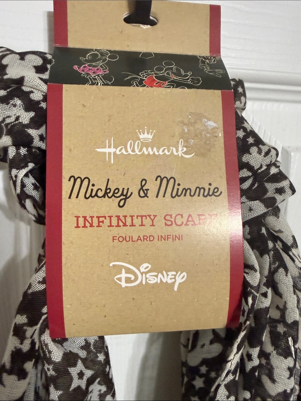 Hallmark Mickey & Minnie Infinity Scarf - Black & White